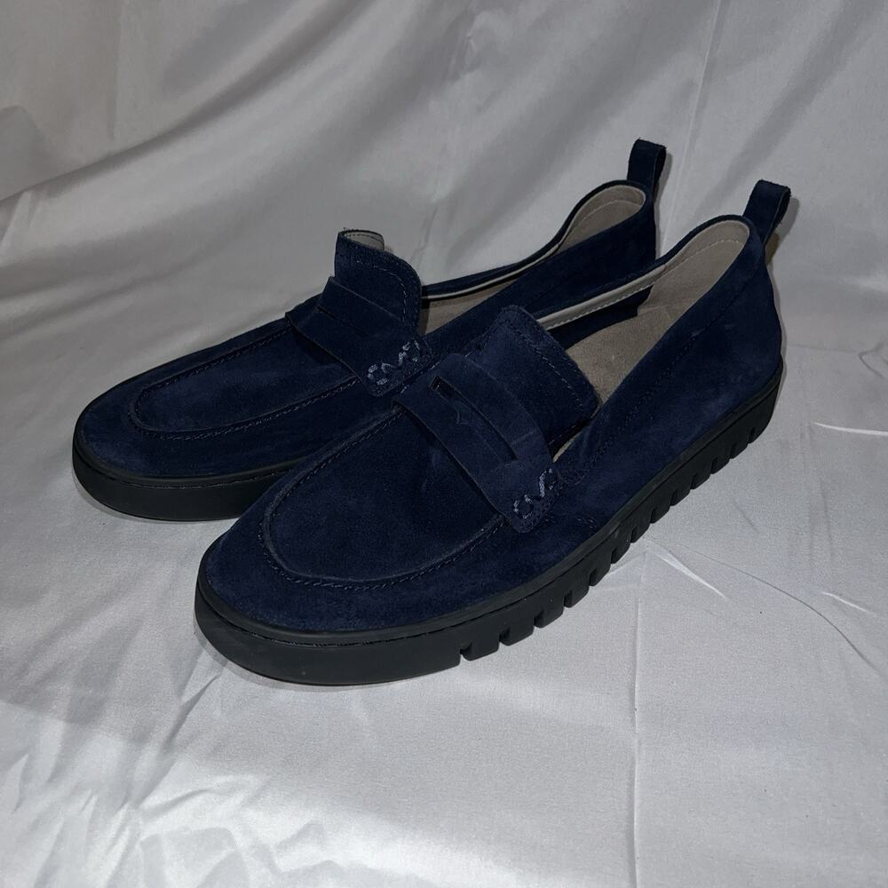Vionic Uptown Loafer Dark Blue Suede Orthotic Comfort Slip On Shoes Size 13